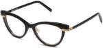 Warby Parker Aurelia N8ZXX8350 cilalı altın ile jet siyahı gözlük