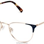 Warby Parker ava N8ZXX8586 fırçalanmış lacivert ile parlatılmış altın gözlük