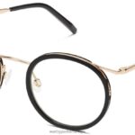 Warby Parker Bergen N8ZXX8455 cilalı altın ile jet siyahı gözlük