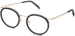Warby Parker Bergen N8ZXX8455 cilalı altın ile jet siyahı gözlük