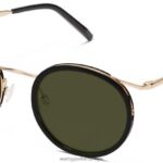 Warby Parker Bergen N8ZXX8699 cilalı altın ile jet siyahı gözlük