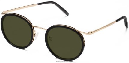 Warby Parker Bergen N8ZXX8699 cilalı altın ile jet siyahı gözlük