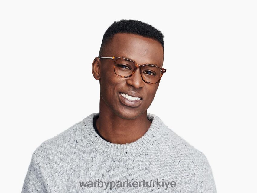 Warby Parker Caleb N8ZXX8257 cilalı gümüş ile ahşap damarlı kaplumbağa gözlük - Image 2