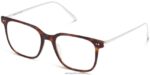 Warby Parker Caleb N8ZXX8257 cilalı gümüş ile ahşap damarlı kaplumbağa gözlük