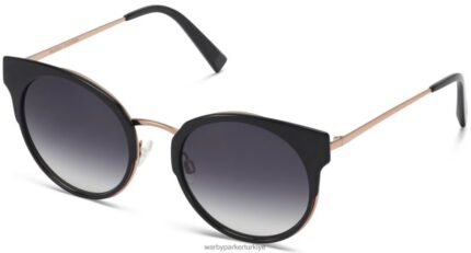 Warby Parker cleo N8ZXX8912 gül altın ile jet siyahı gözlük
