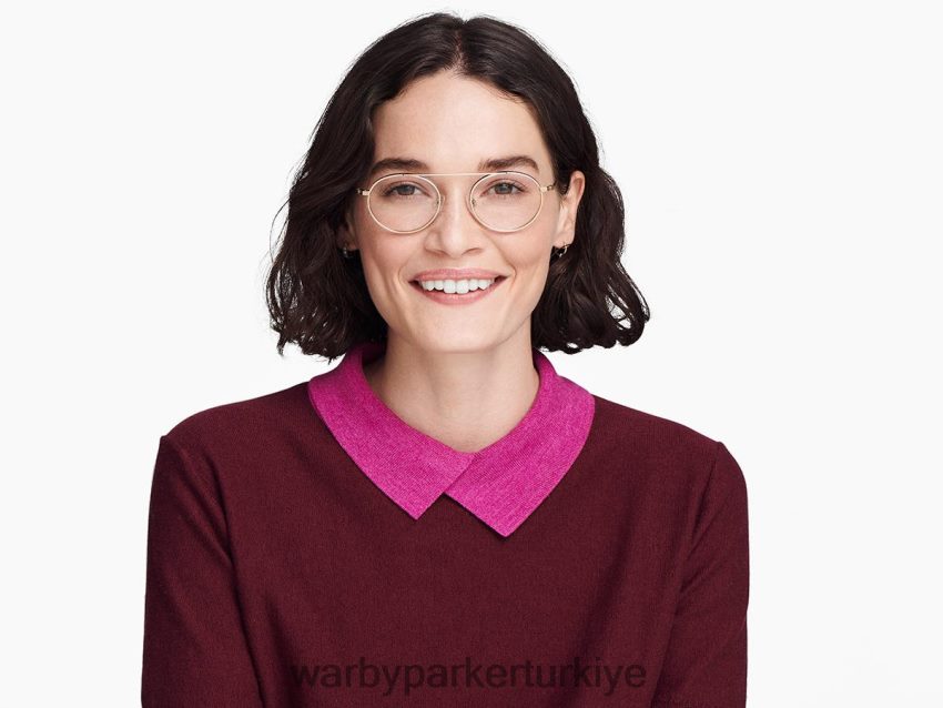 Warby Parker corwin N8ZXX8223 mat viski kaplumbağası ile parlatılmış altın gözlük - Image 3