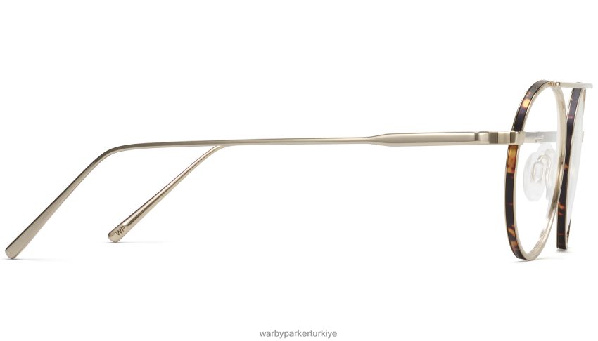 Warby Parker corwin N8ZXX8223 mat viski kaplumbağası ile parlatılmış altın gözlük - Image 5