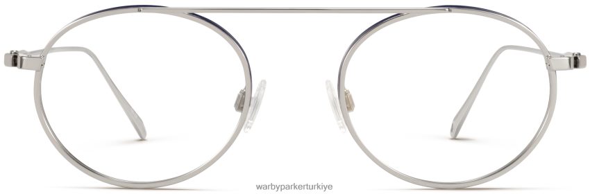 Warby Parker corwin N8ZXX8224 mavi ile parlatılmış gümüş gözlük - Image 4