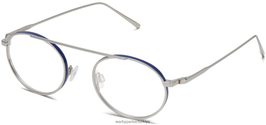 Warby Parker corwin N8ZXX8224 mavi ile parlatılmış gümüş gözlük - Image 1