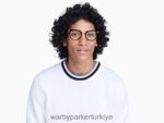 Warby Parker daha beyaz N8ZXX8254 cilalı altın ile jet siyahı gözlük - Image 3
