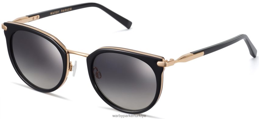 Warby Parker daha beyaz N8ZXX8792 cilalı altın ile jet siyahı gözlük - Image 1
