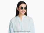 Warby Parker Duncan N8ZXX8697 cilalı altın ile beyaz yeşim gözlük - Image 2