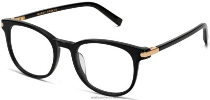 Warby Parker durand N8ZXX8519 cilalı altın ile jet siyahı gözlük