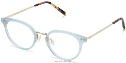 Warby Parker elina N8ZXX8560 cilalı altın ile mavi agav gözlük