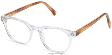 Warby Parker Felix N8ZXX8436 İngiliz meşesi ile kristal gözlük