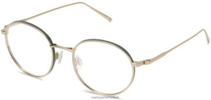 Warby Parker Garnizon N8ZXX8487 sarmaşıkla parlatılmış altın gözlük