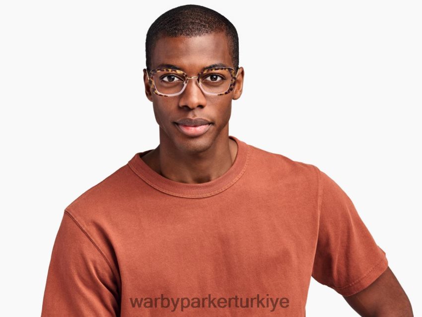 Warby Parker halime N8ZXX8185 cilalı altın ile katmanlı taro kaplumbağası gözlük - Image 3