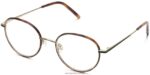 Warby Parker Henderson N8ZXX8467 cilalı altın ile meşe fıçı gözlük