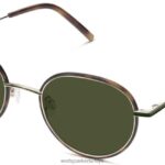 Warby Parker Henderson N8ZXX8658 cilalı altın ile meşe fıçı gözlük