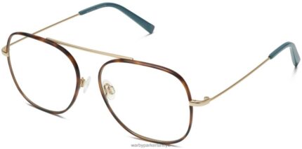 Warby Parker Lupita N8ZXX8469 cilalı altın ile meşe fıçı gözlük