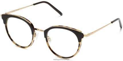 Warby Parker melekleştirmek N8ZXX8133 cilalı altın ile katmanlı badem ezmesi kaplumbağa gözlük