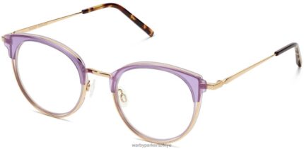 Warby Parker melekleştirmek N8ZXX8134 cilalı altın ile katmanlı erik kristali gözlük