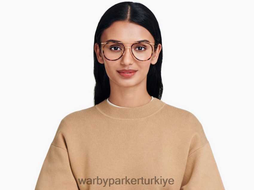 Warby Parker Montag N8ZXX8470 cilalı altın ile meşe fıçı gözlük - Image 2