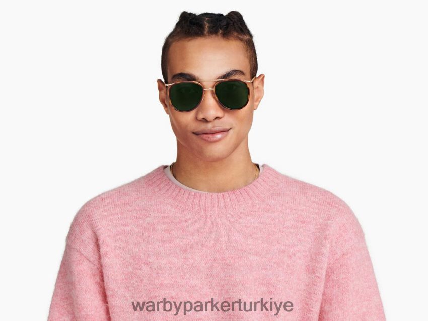 Warby Parker Montag N8ZXX8774 cilalı altın ile meşe fıçı gözlük - Image 3