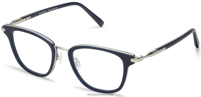 Warby Parker morley N8ZXX8384 cilalı gümüş ile giriş kristali gözlük - Image 1