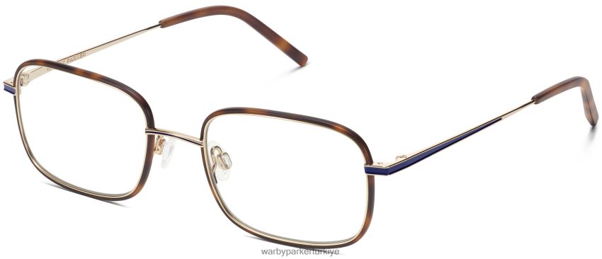 Warby Parker Talib N8ZXX8178 cilalı altın rengindeki mat meşe fıçı gözlük - Image 1