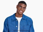 Warby Parker Talib N8ZXX8179 cilalı gümüş ile Rapids mavisi gözlük - Image 3