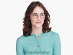 Warby Parker Thurston N8ZXX8399 cilalı altın rengi palmetto gözlük - Image 3