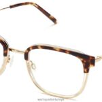 Warby Parker tiago N8ZXX893 cilalı altın ile katmanlı fındık kaplumbağası gözlük