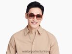 Warby Parker vela N8ZXX8890 cilalı altın ile pişmiş toprak gözlük - Image 3