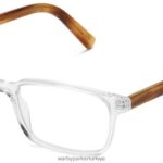 Warby Parker Wilkie N8ZXX838 İngiliz meşesi ile kristal gözlük