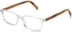 Warby Parker Wilkie N8ZXX838 İngiliz meşesi ile kristal gözlük
