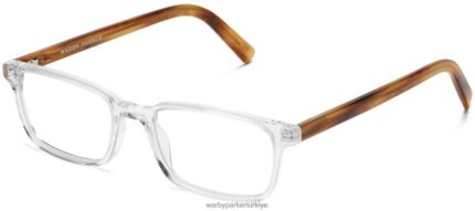 Warby Parker Wilkie N8ZXX838 İngiliz meşesi ile kristal gözlük