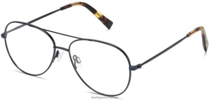 Warby Parker york N8ZXX8137 fırçalanmış donanma gözlük